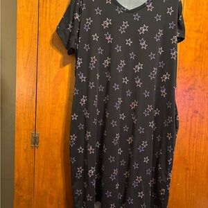 Black Star Patterned Gown